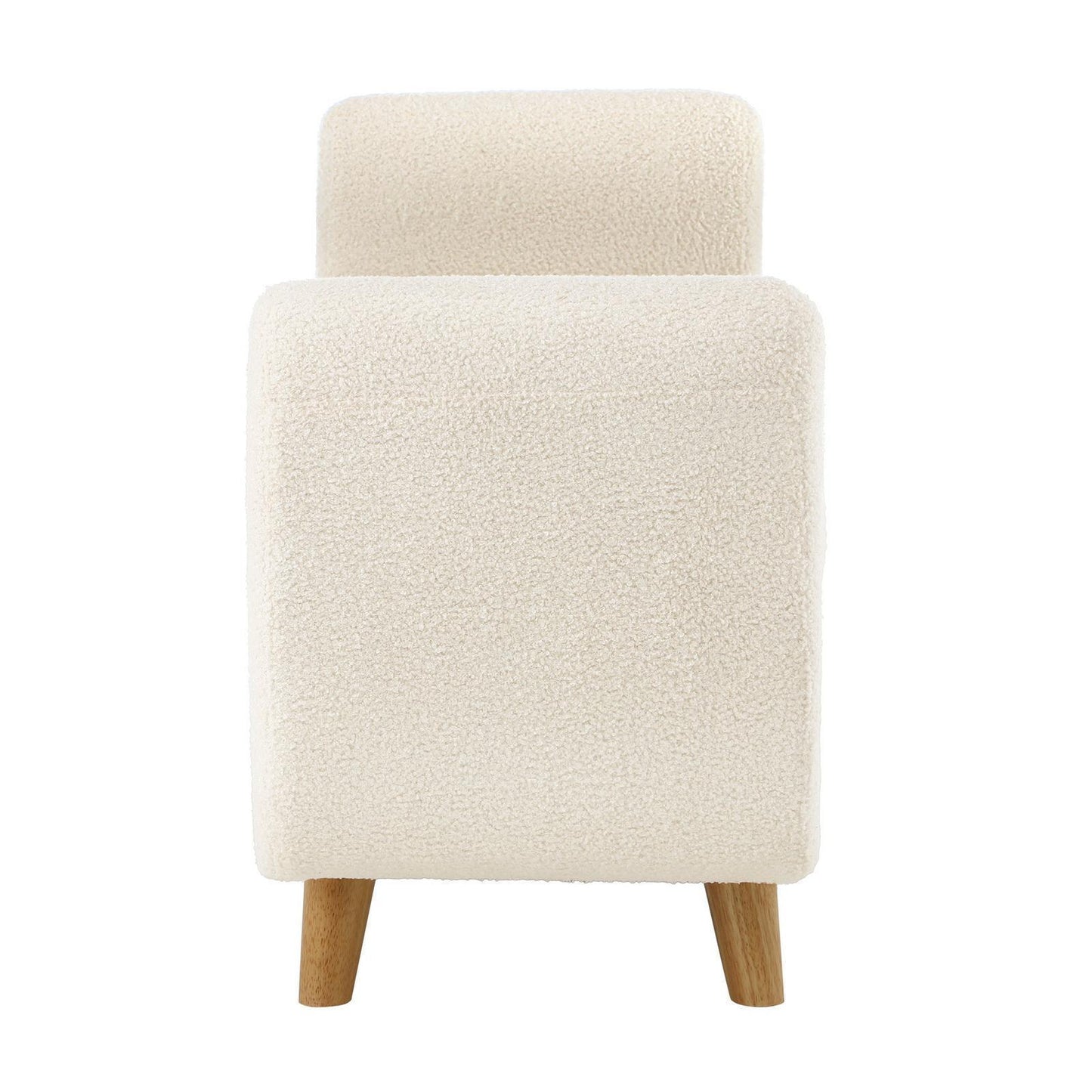 Carey Linen Multi-Functional Storage Ottoman Seat - BEIGE SHERPA FABRIC