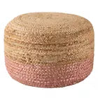 Ombre Hand-Braided Jute & Cotton Pouf Ottoman