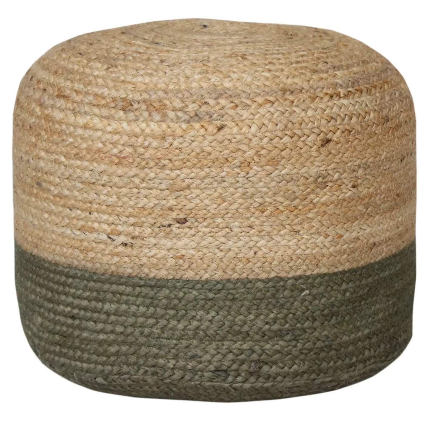 Ombre Hand-Braided Jute & Cotton Pouf Ottoman