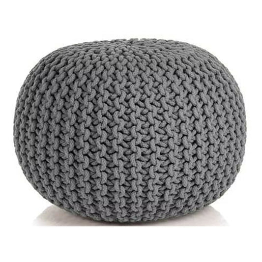 Hand-Woven Braided Cotton Pouf