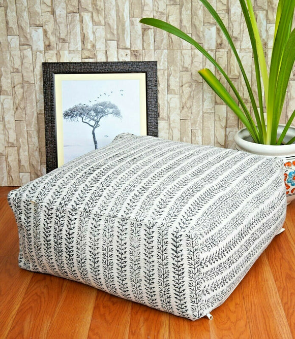 Square Moroccan Rug Ottoman Pouffe Pouf Footstool Coffee Table Beanbag