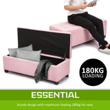 Bestselling Bella Ottoman Fabric Linen Storage Box Australia- Fairy Pink