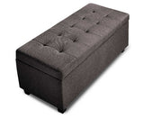 Bestselling Ottoman Storage Fabric Linen Foot Stool - Brown