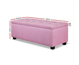 Ottoman Blanket Box Storage Linen - Pink