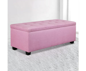 Ottoman Blanket Box Storage Linen - Pink