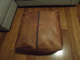 Moroccan Leather Ottoman Pouffe Pouf Footstool Coffee Table in Mid Tan LARGE - 60 CM