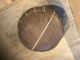 Stunning Moroccan Leather Ottoman (Poufe) BROWN Tan Leather