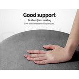Round Velvet Ottoman Foot Stool Foot Rest Pouffe Padded Seat Bedroom Footstool CHARCOAL (Single Ring)